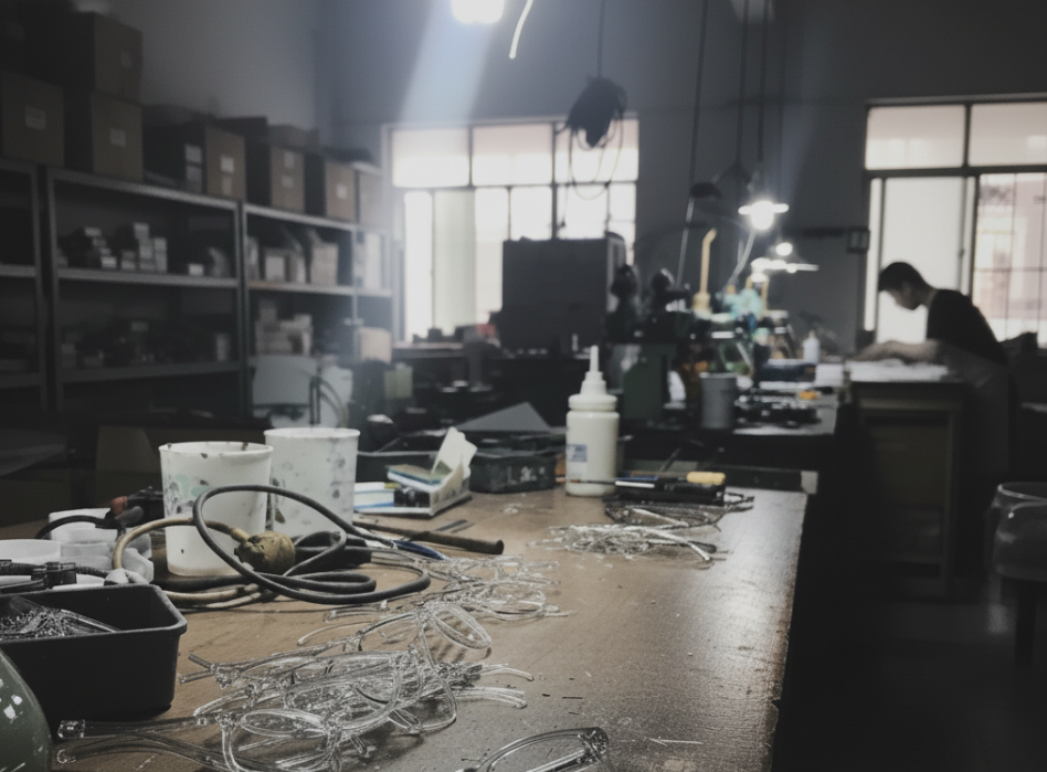 A macro shot showing the flawless, liquid-like surface of a polished acetate frame